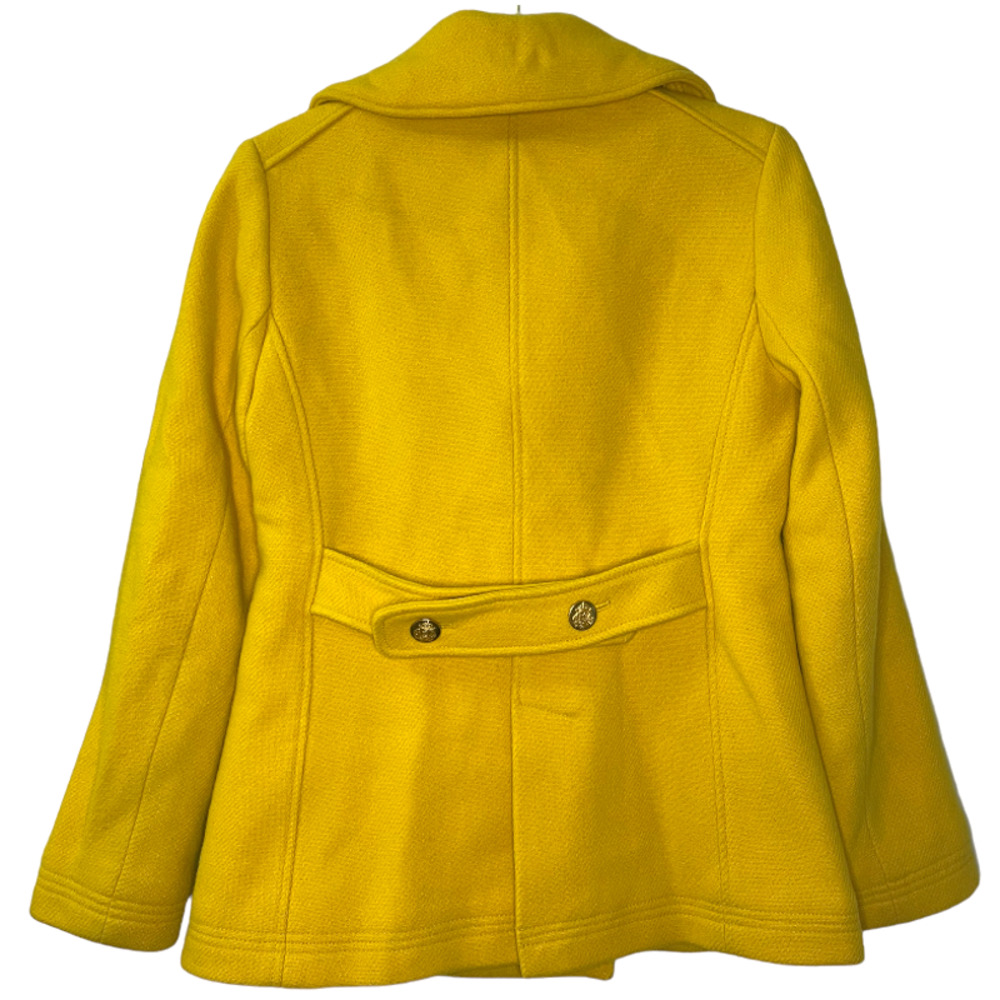J. Crew Women's Double-Breasted Pea Coat in Bright Yellow - Picture 2 of 4